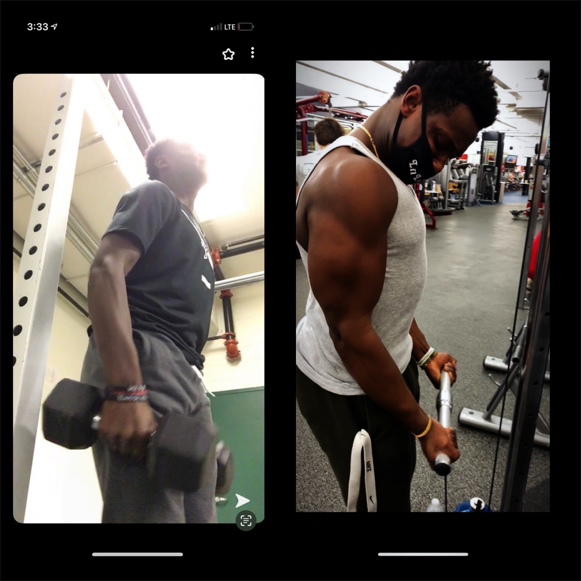 XDT client strength training progress, before and after