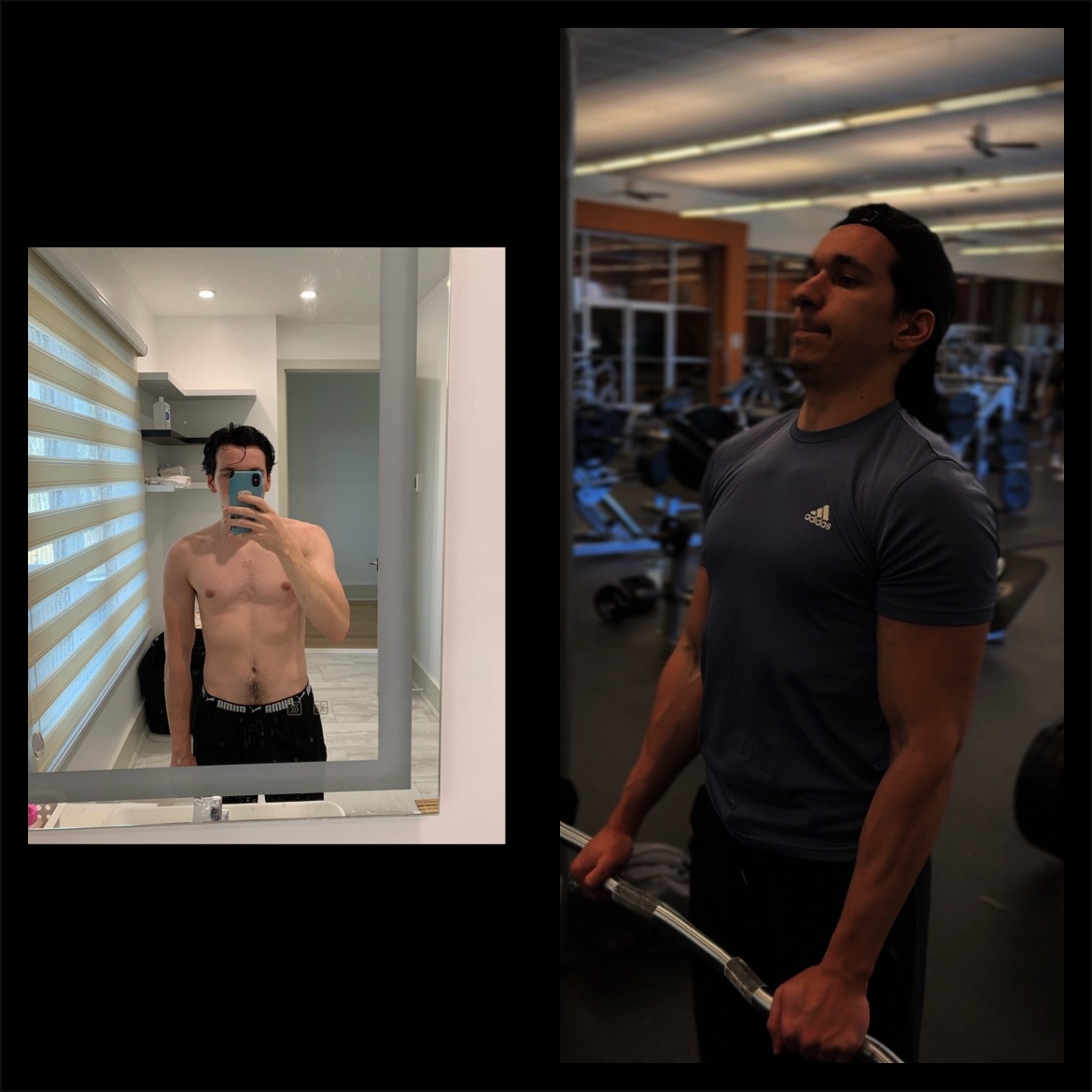 XDT client muscle-building transformation, before and after